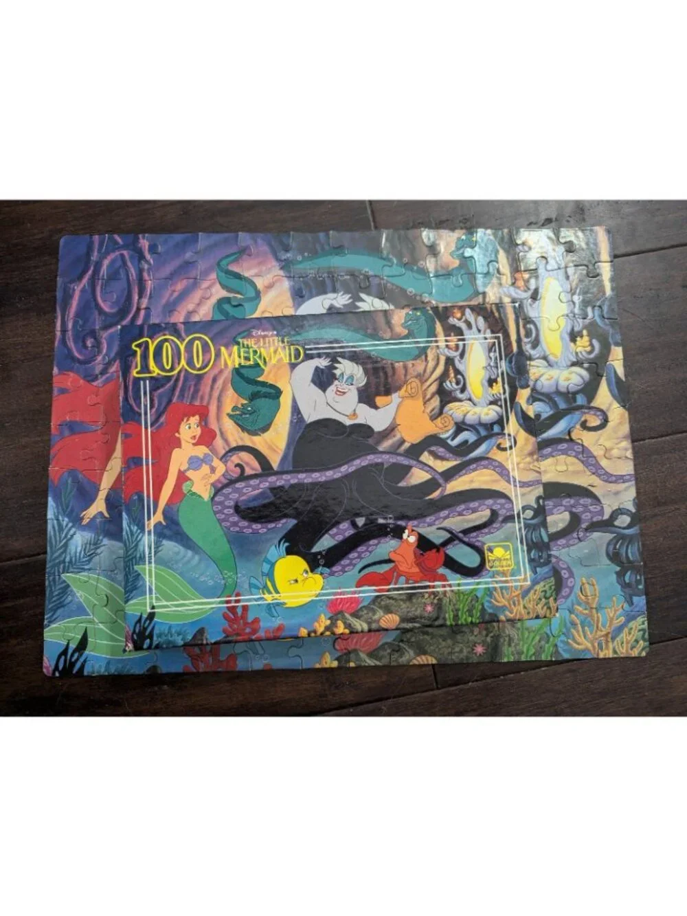 Lot of 4 Vintage Girls Jigsaw Puzzles Complete MB Belle Princess Little Mermaid